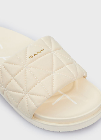 Айвори шлепанцы Gant с логотипом