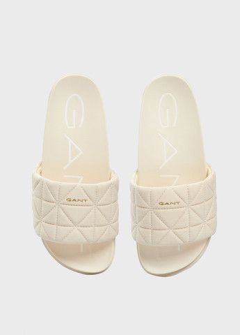 Айвори шлепанцы Gant с логотипом