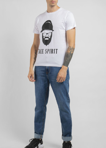 Белая белая футболка с принтом free spirit Ko Samui