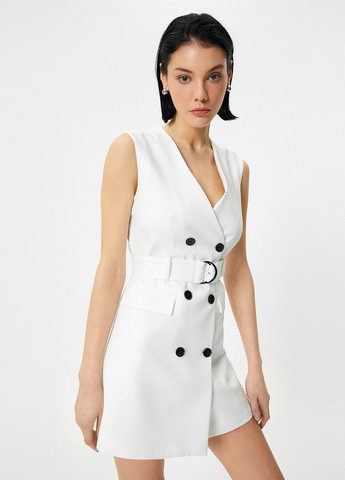 Білий кежуал сукня сукня-жакет KOTON однотонна