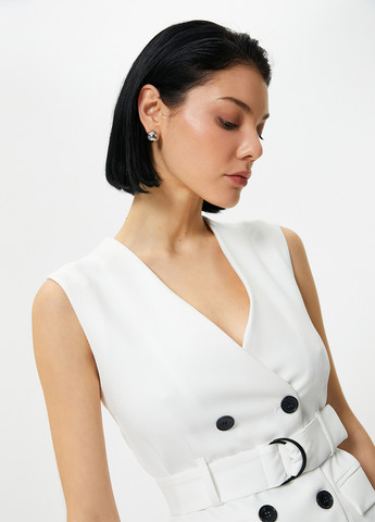 Белое кэжуал платье платье-жакет KOTON однотонное