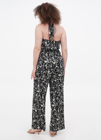 Комбінезон Orsay комбінезон-брюки квітковий чорно-білий кежуал віскоза, трикотаж
