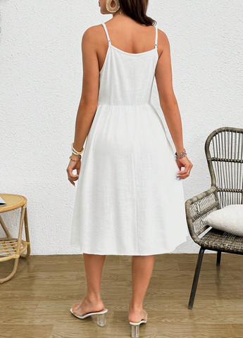 Белое праздничный, кэжуал платье а-силуэт SHEIN однотонное