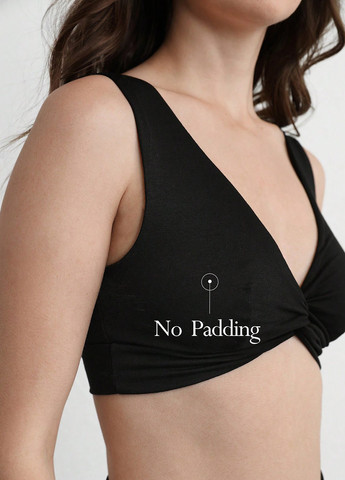 Чорний топ бюстгальтер SHEIN без кісточок віскоза