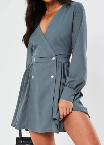 Сіро-синя кежуал плаття, сукня Missguided однотонна