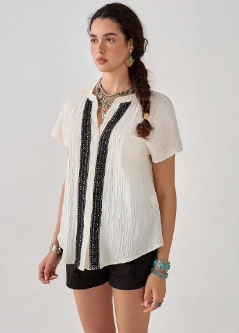 Кремовая блуза SHEIN