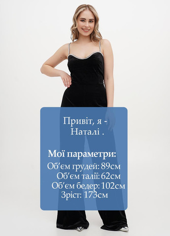 Комбинезон PrettyLittleThing комбинезон-брюки однотонный чёрный вечерний полиэстер, велюр