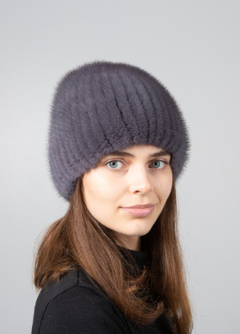 Женская зимняя шапка из меха норки на вязаной основе Меховой Стиль листок (254800503)
