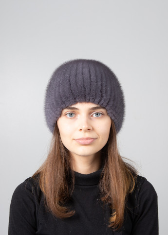 Жіноча зимова шапка з хутра норки на в'язаній основі Меховой Стиль листок (254800503)