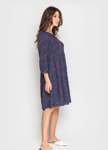 Сіра кежуал сукня кльош BeART з квітковим принтом