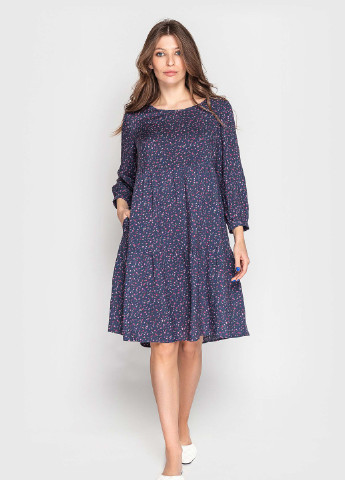 Сіра кежуал сукня кльош BeART з квітковим принтом