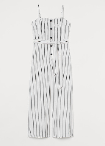 Кoмбінезон H&M комбінезон-брюки смужка білий кежуал віскоза