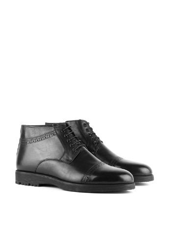 Черные зимние ботинки броги Le'BERDES