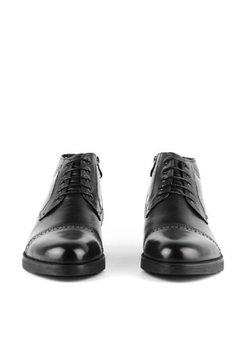 Черные зимние ботинки броги Le'BERDES