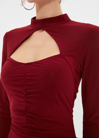 Бордова кежуал сукня сукня-водолазка Trendyol