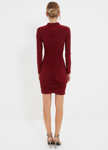 Бордова кежуал сукня сукня-водолазка Trendyol
