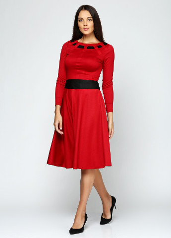 Красное кэжуал платье Rolada однотонное