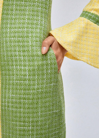 Желтое кэжуал платье футляр SHEIN колор блок