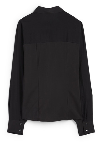 Черная кэжуал рубашка однотонная C&A