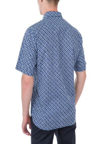 Синяя рубашка с абстрактным узором MARVELIS