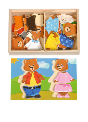 Игровой набор Два медведя, 21,5x13,5x3,5 см Игрушки из дерева (81043317)