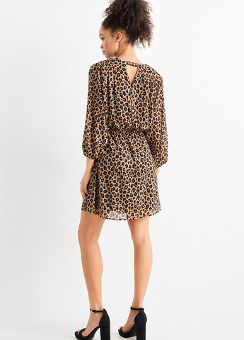 Комбінована кежуал сукня кльош C&A леопардовий