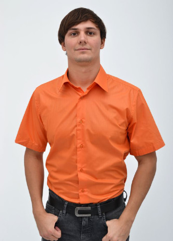 Оранжевая кэжуал рубашка однотонная Pier Pasonili