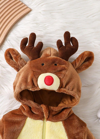 Коричневая зимняя пижама (пожама) SHEIN