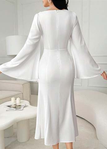 Білий святковий, вечірня сукня SHEIN однотонна