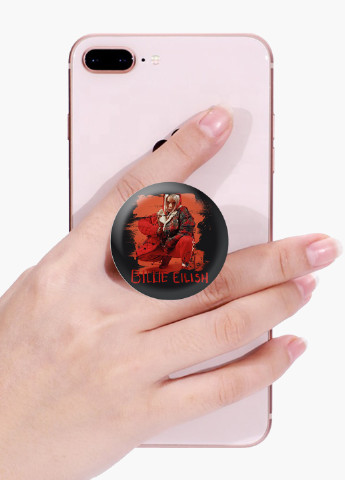Попсокет (Popsockets) тримач для смартфону Біллі Айлиш (Billie Eilish) (8754-1214) Чорний MobiPrint (216748430)