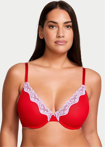 Червоний демісезонний комплект (бюстгальтер, трусики) Victoria's Secret
