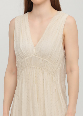 Бежева кежуал сукня в стилі армпір Sarah Chole в горошок