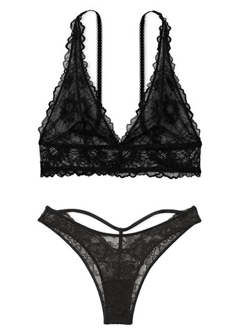 Черный демисезонный комплект (бюстгальтер, трусики) Victoria's Secret