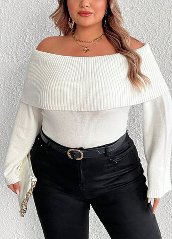 Белый демисезонный свитер SHEIN