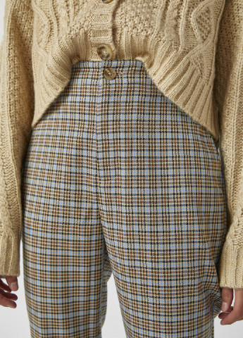 Комбинированные кэжуал демисезонные прямые брюки Pull & Bear