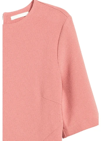Темно-розовое кэжуал платье H&M однотонное