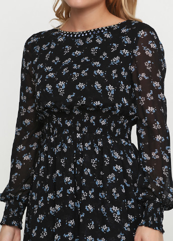 Черное кэжуал платье Twin-Set с цветочным принтом