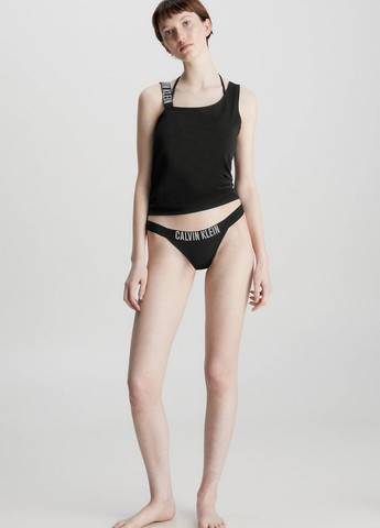 Черные купальные трусики с логотипом Calvin Klein