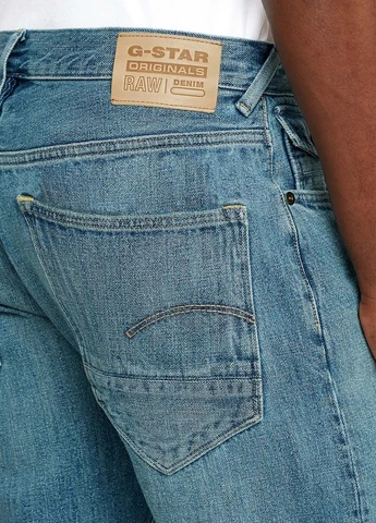 Синие демисезонные регюлар фит джинсы G-Star Raw