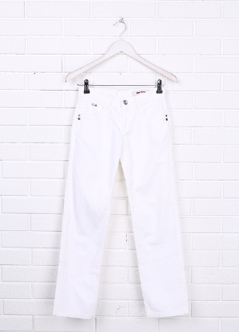Белые демисезонные со средней талией джинсы Gas