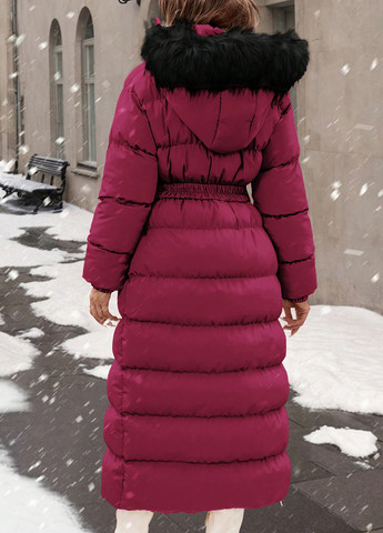 Вишневая зимняя куртка куртка-пальто SHEIN