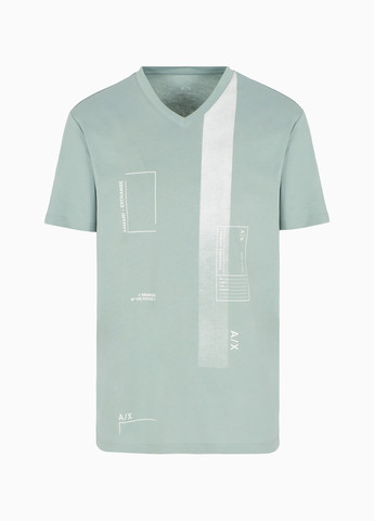 Серо-голубая футболка Armani Exchange