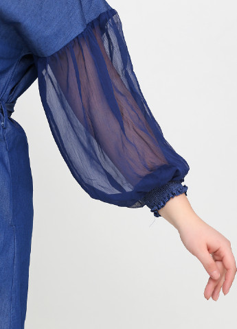 Джинсовое джинсовое платье Bubble однотонное