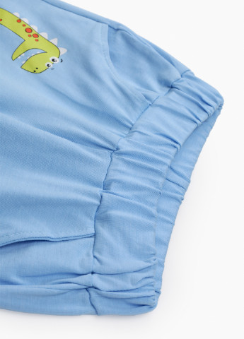 Голубой летний костюм (футболка, шорты) юбочный Bay Gree