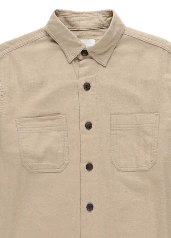 Бежевая кэжуал рубашка однотонная Jack & Jones