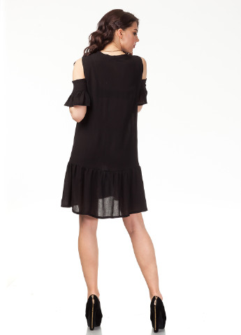 Черное кэжуал платье Leya