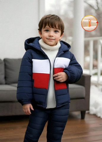 Темно-синий зимний костюм (куртка, брюки) SHEIN