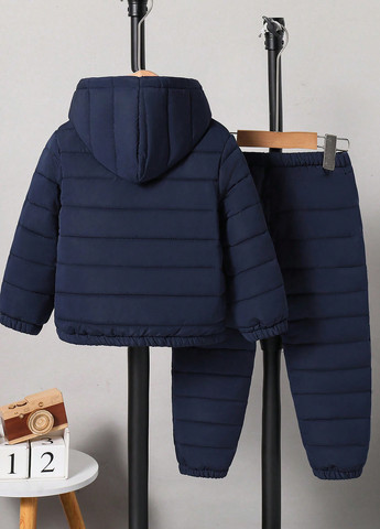 Темно-синий зимний костюм (куртка, брюки) SHEIN