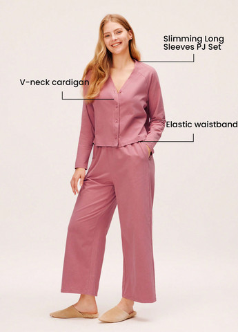 Малинова всесезон піжама топ + брюки SHEIN