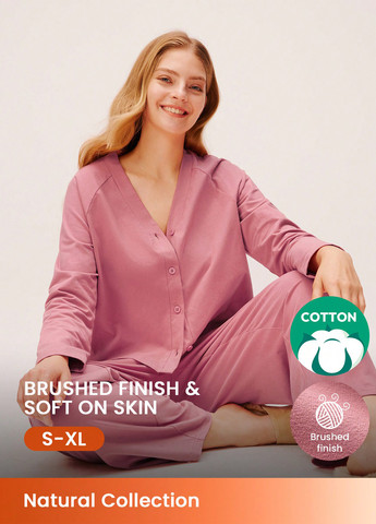 Малинова всесезон піжама топ + брюки SHEIN